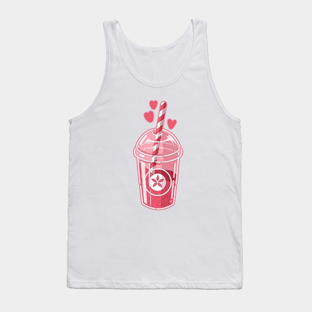 The pink sakura drink with love Tank Top by MinimalAnGo